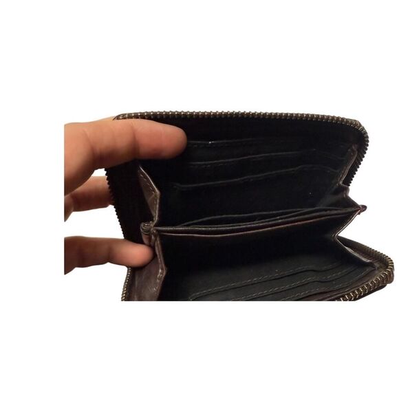 Ashwood Small Leather Dark Brown Zip Wallet - Picture 5 of 5